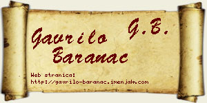 Gavrilo Baranac vizit kartica